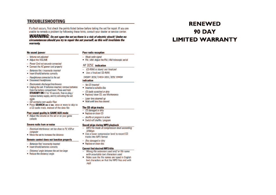 Philips AZ2537-17B User Manual | Page 8 / 9