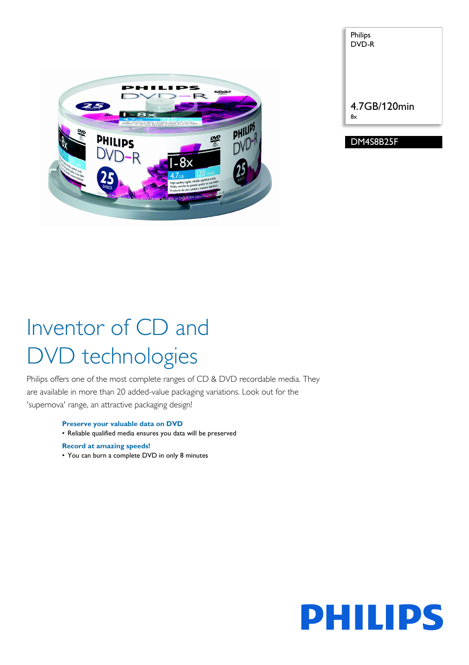 Philips DM4S8B25F-17 User Manual | 2 pages