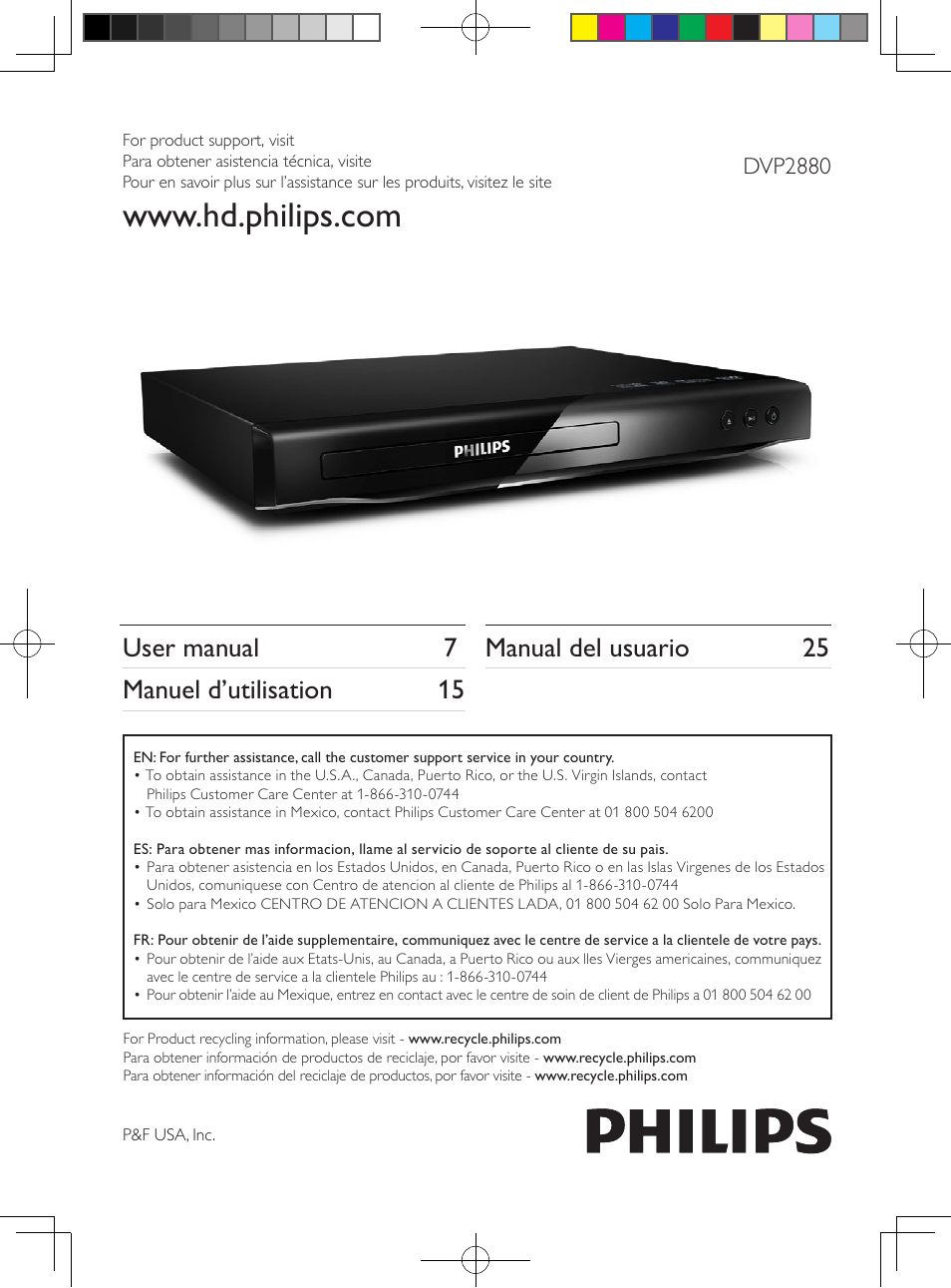 Philips DVP2880-F7 User Manual | 18 pages