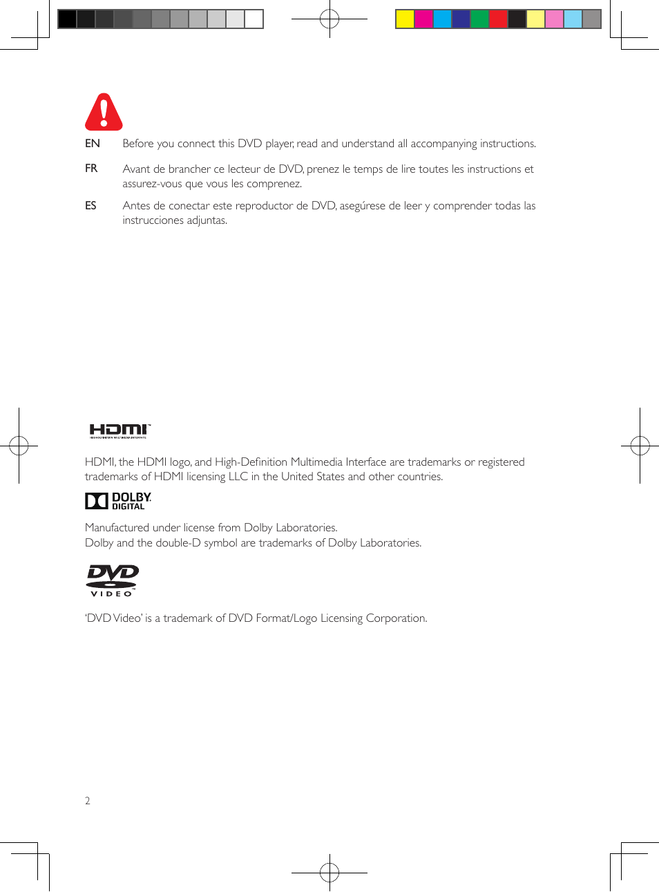 1 hookup and play | Philips DVP2880-F7 User Manual | Page 2 / 18