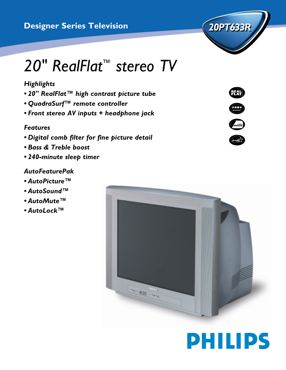 Philips 20PT633R User Manual | 2 pages