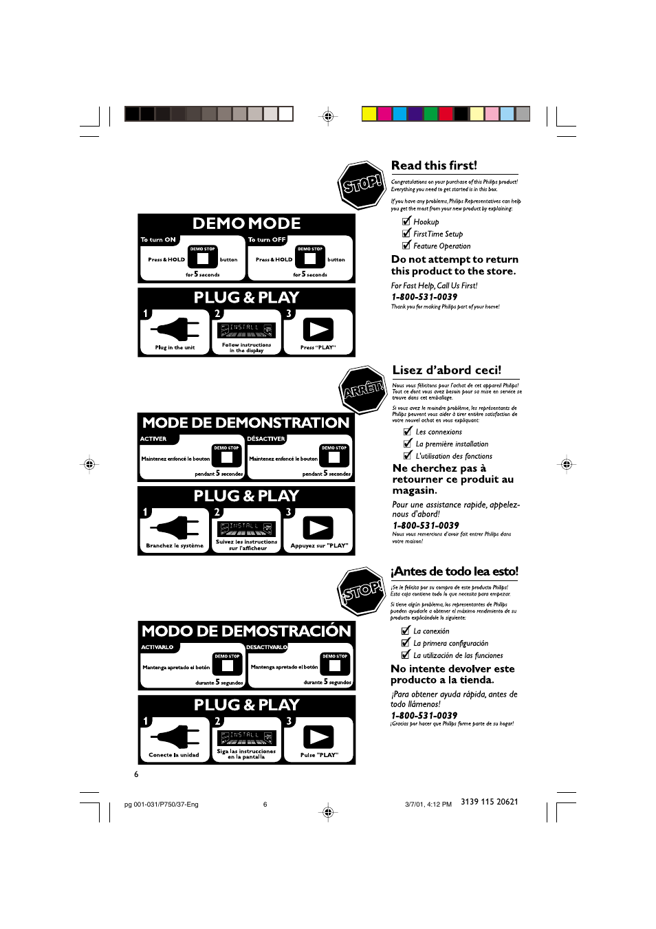 Philips FWP750 User Manual | Page 6 / 31