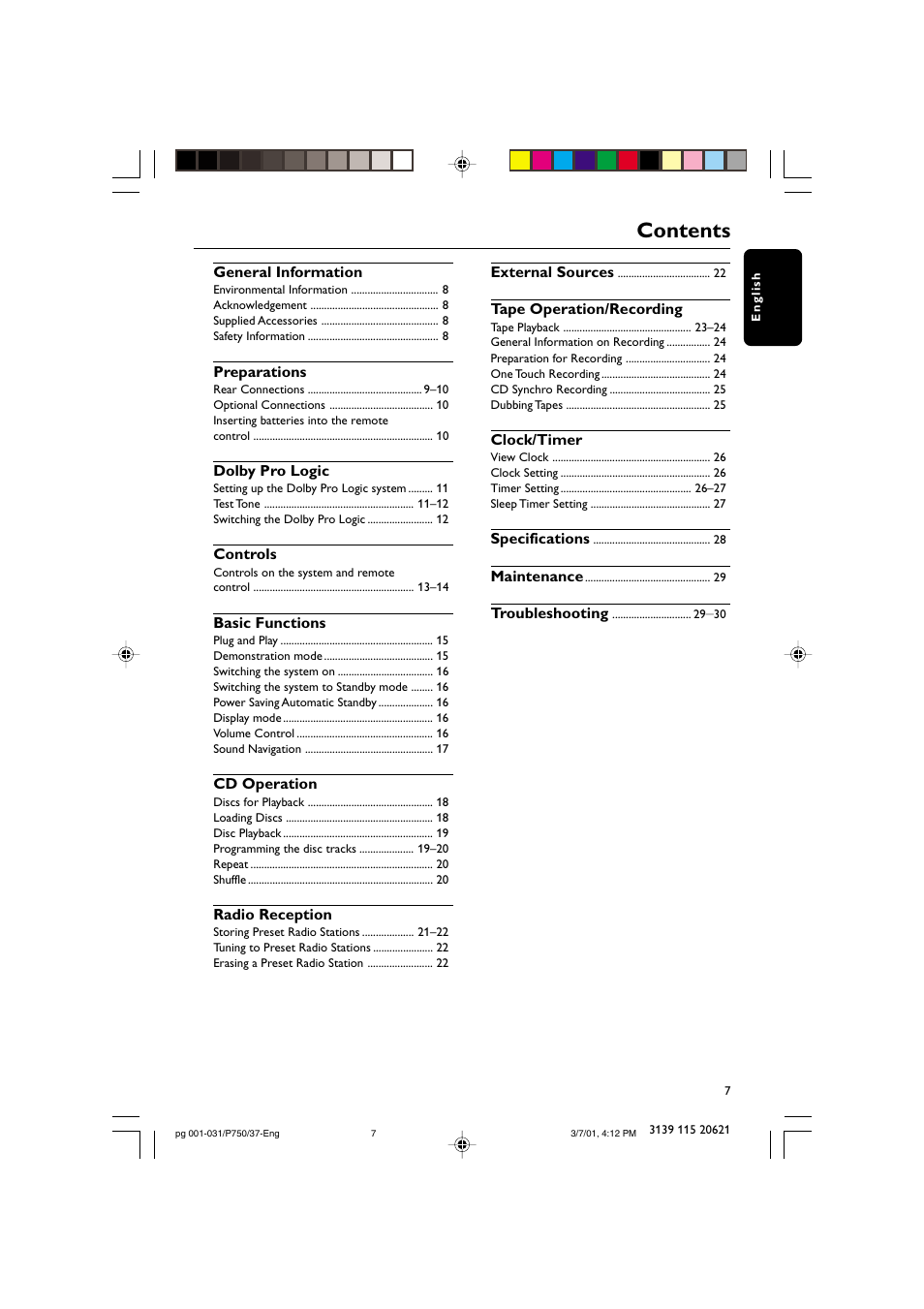 Philips FWP750 User Manual | Page 7 / 31