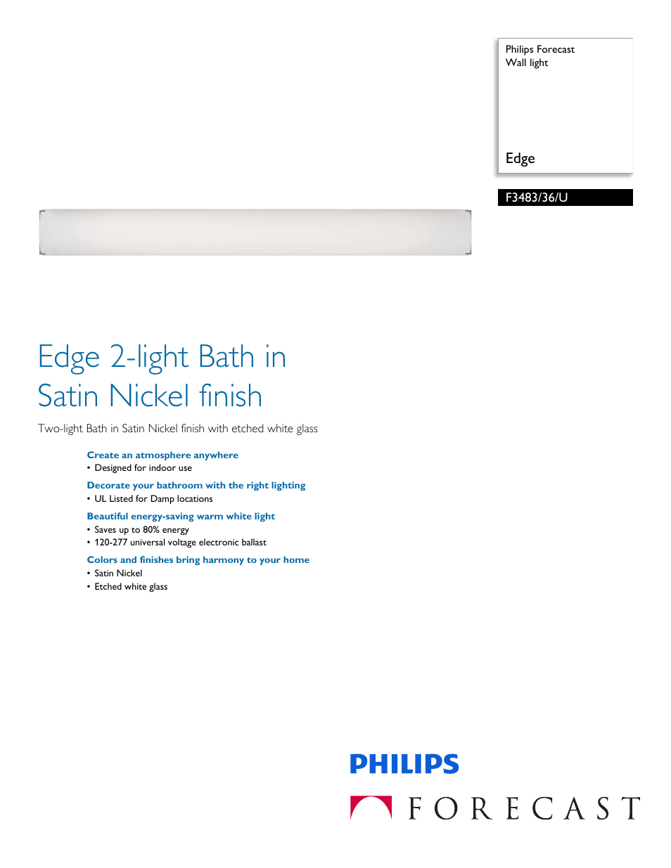 Philips F348336U User Manual | 2 pages