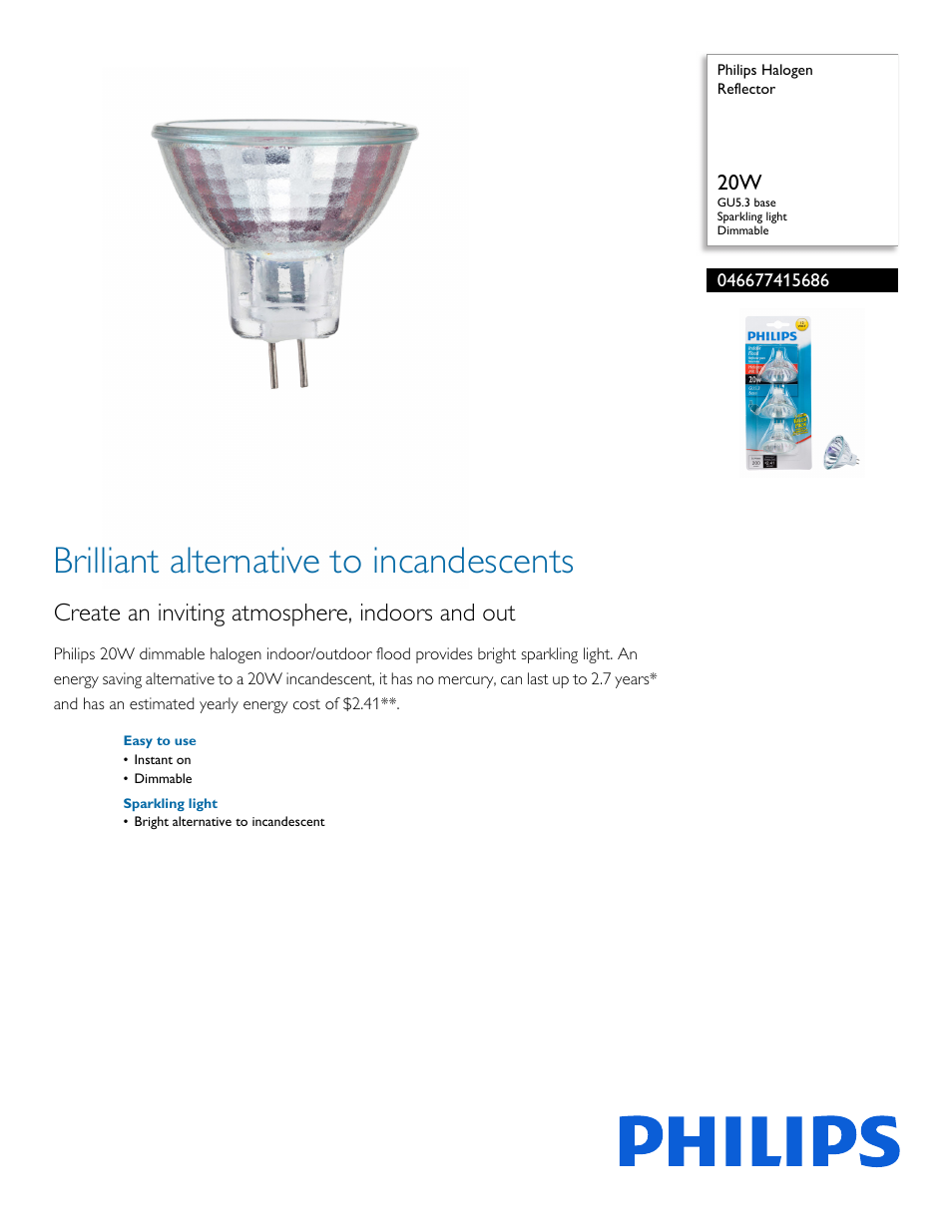 Philips 046677415686 User Manual | 2 pages