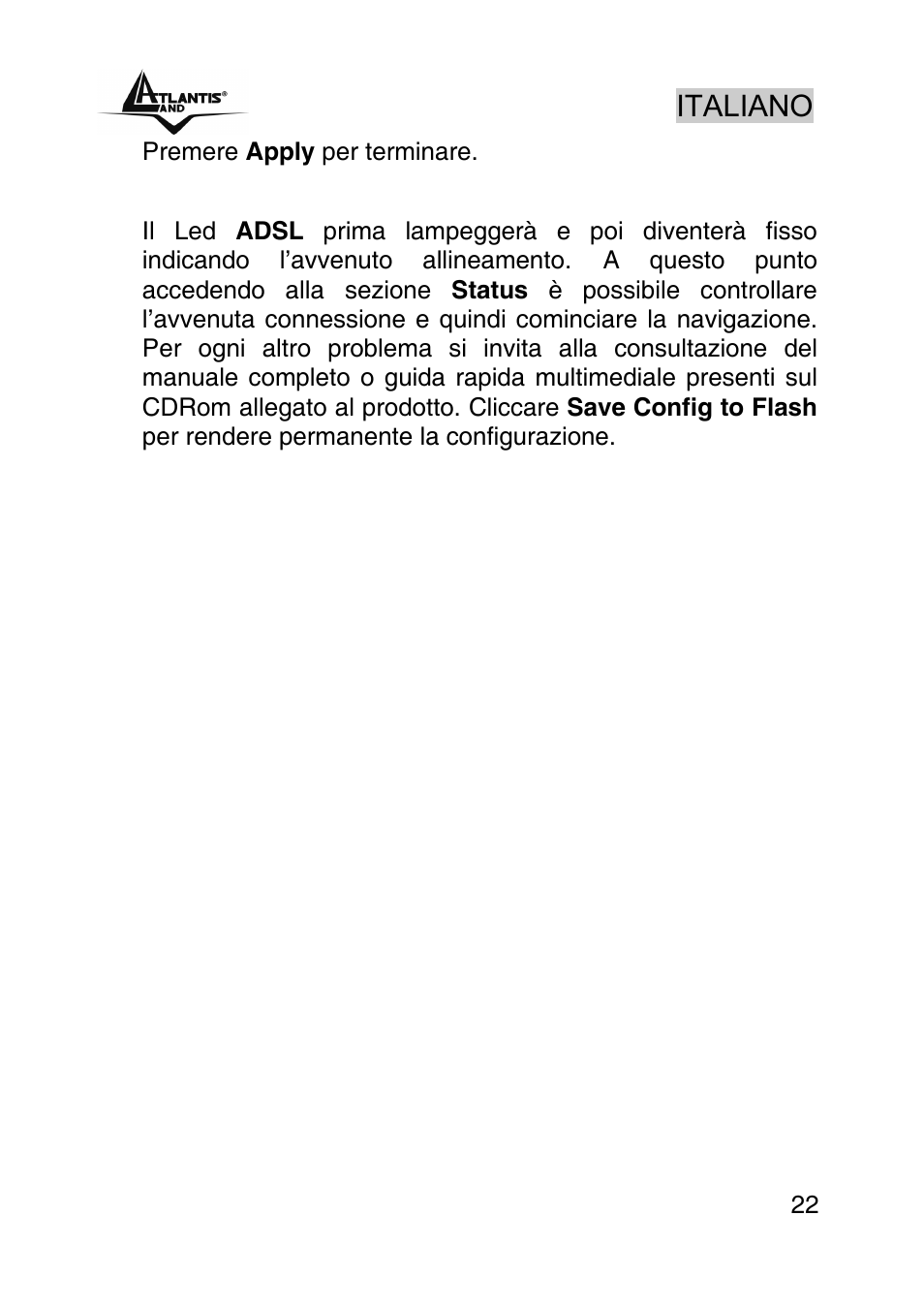 Italiano | Atlantis Land A02-RA242-W54_GX01 User Manual | Page 22 / 80