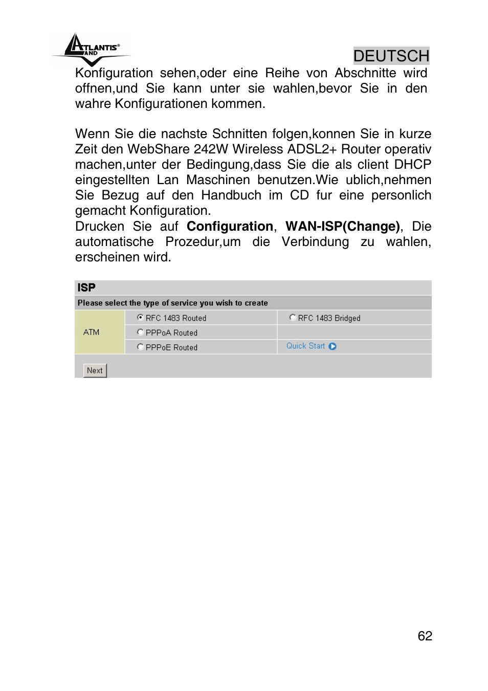 Deutsch | Atlantis Land A02-RA242-W54_GX01 User Manual | Page 62 / 80