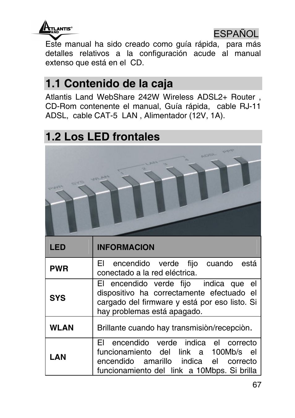 Atlantis Land A02-RA242-W54_GX01 User Manual | Page 67 / 80