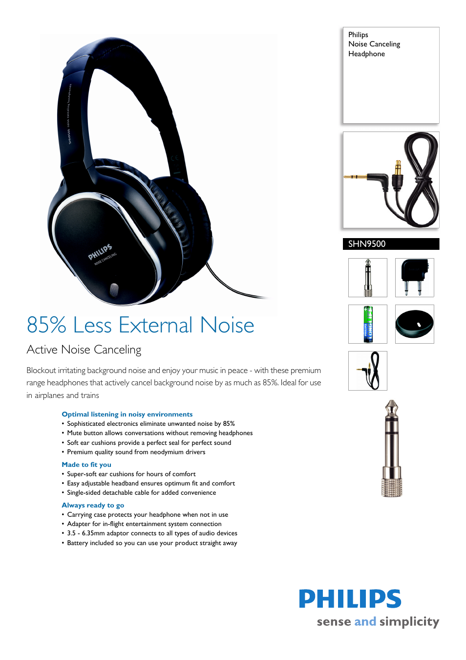 Philips SHN9500-37 User Manual | 2 pages