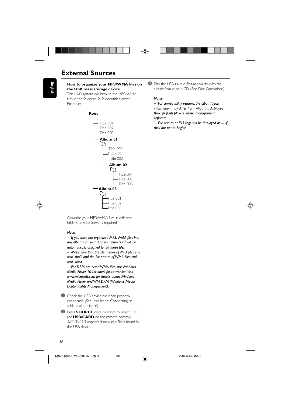 External sources | Philips MCD288-37 User Manual | Page 38 / 45
