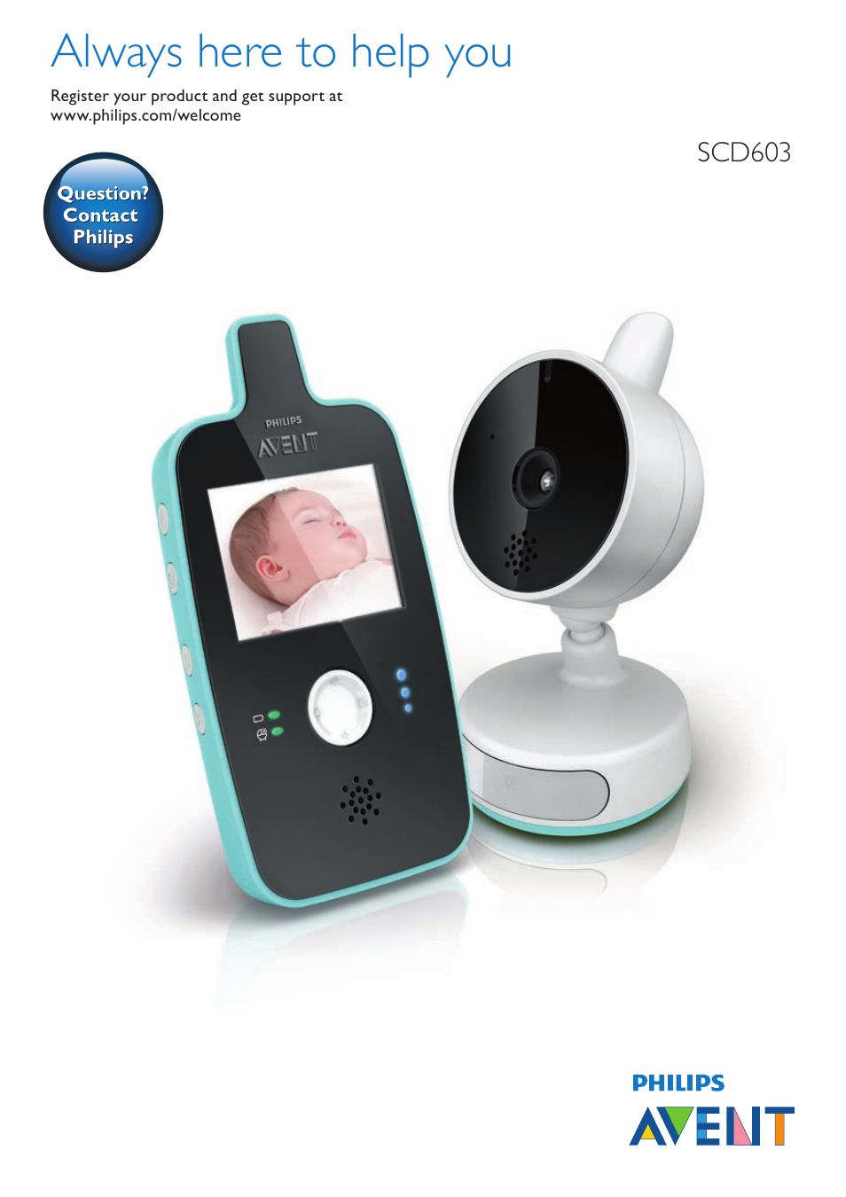 Philips AVENT Digital Video Baby Monitor SCD603-10 2.4" color screen User Manual | 18 pages