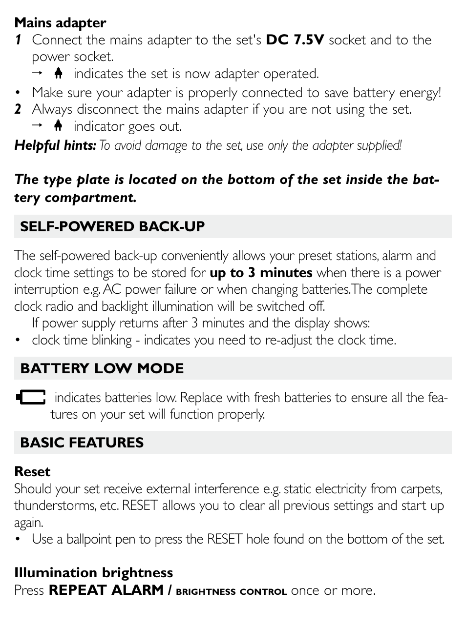 Philips Clock Radio AJ3600 User Manual | Page 10 / 18