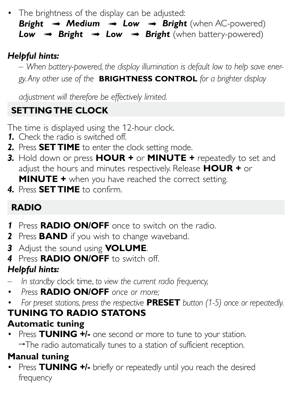 Philips Clock Radio AJ3600 User Manual | Page 11 / 18