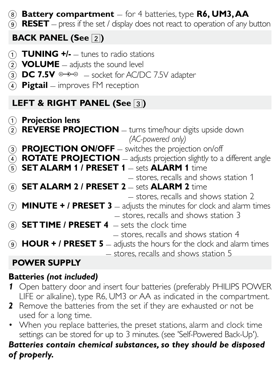 Philips Clock Radio AJ3600 User Manual | Page 9 / 18