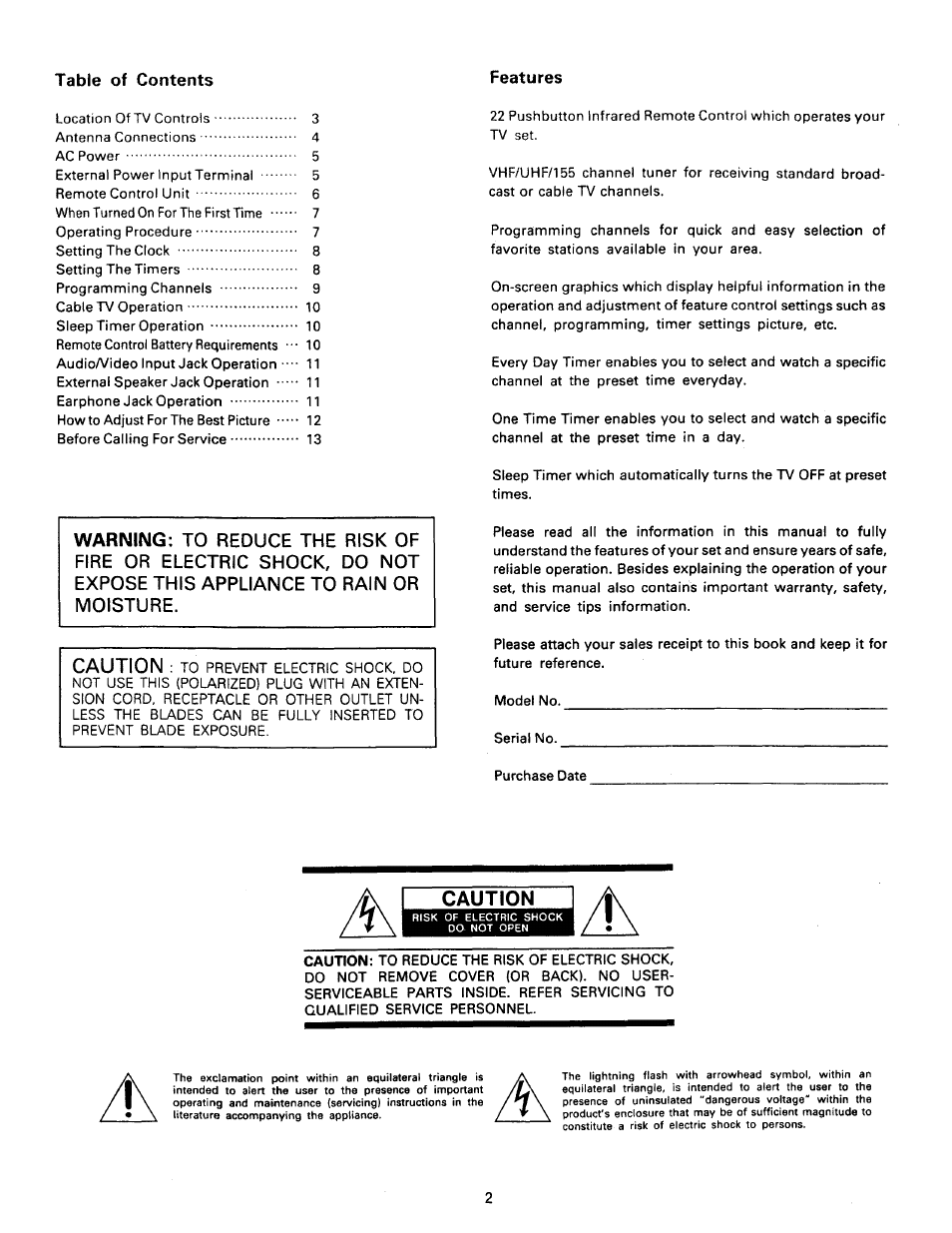 Caution | Philips RD0945T User Manual | Page 2 / 16