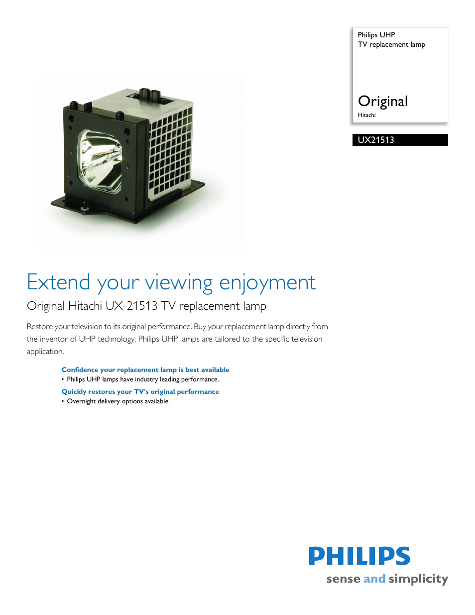 Philips UX21513 User Manual | 2 pages