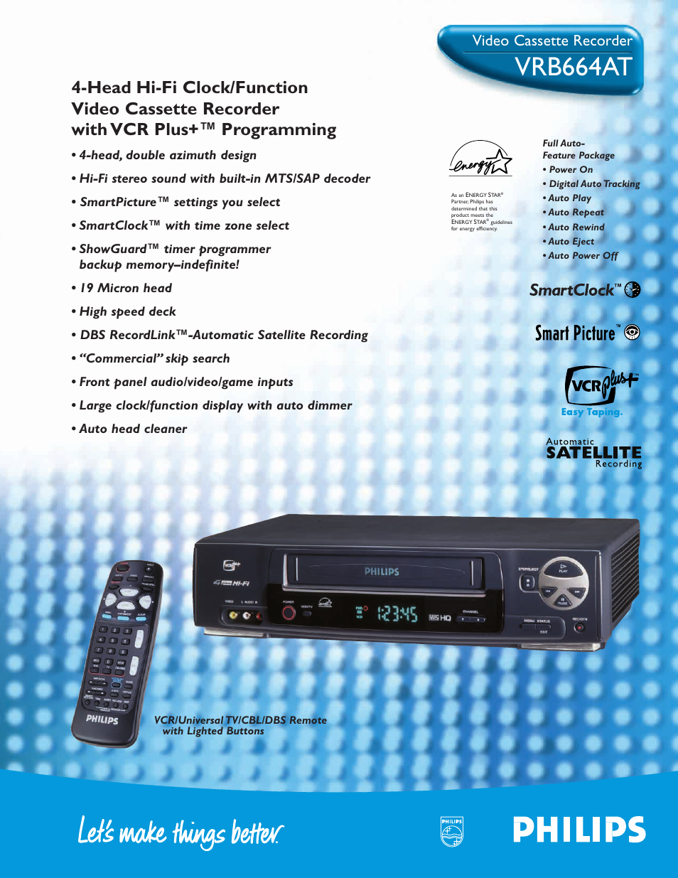 Philips VRB664AT User Manual | 2 pages