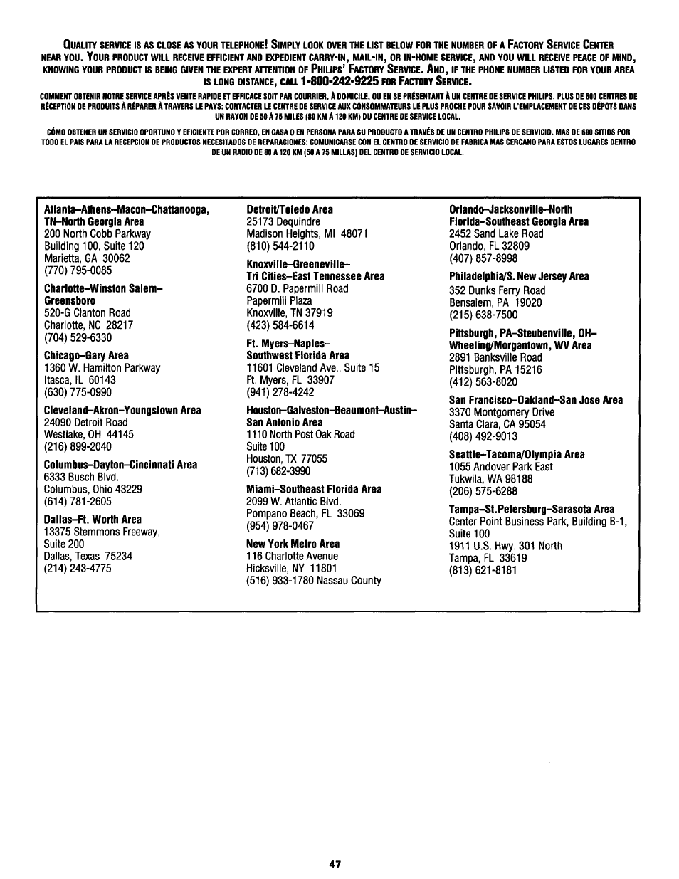 Philips MX2790B User Manual | Page 47 / 48