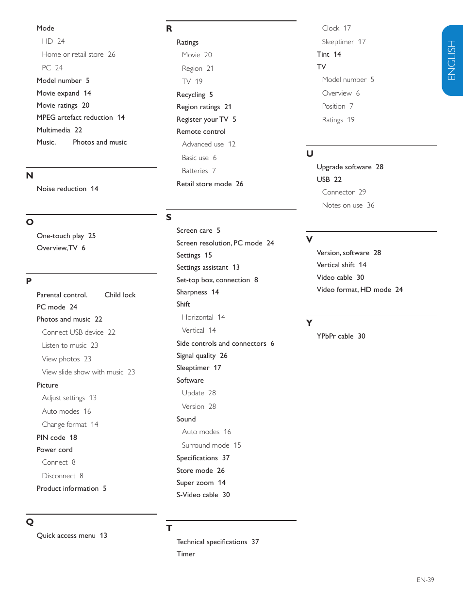 English française esp añol | Philips 47PFL7603D-27 User Manual | Page 41 / 43