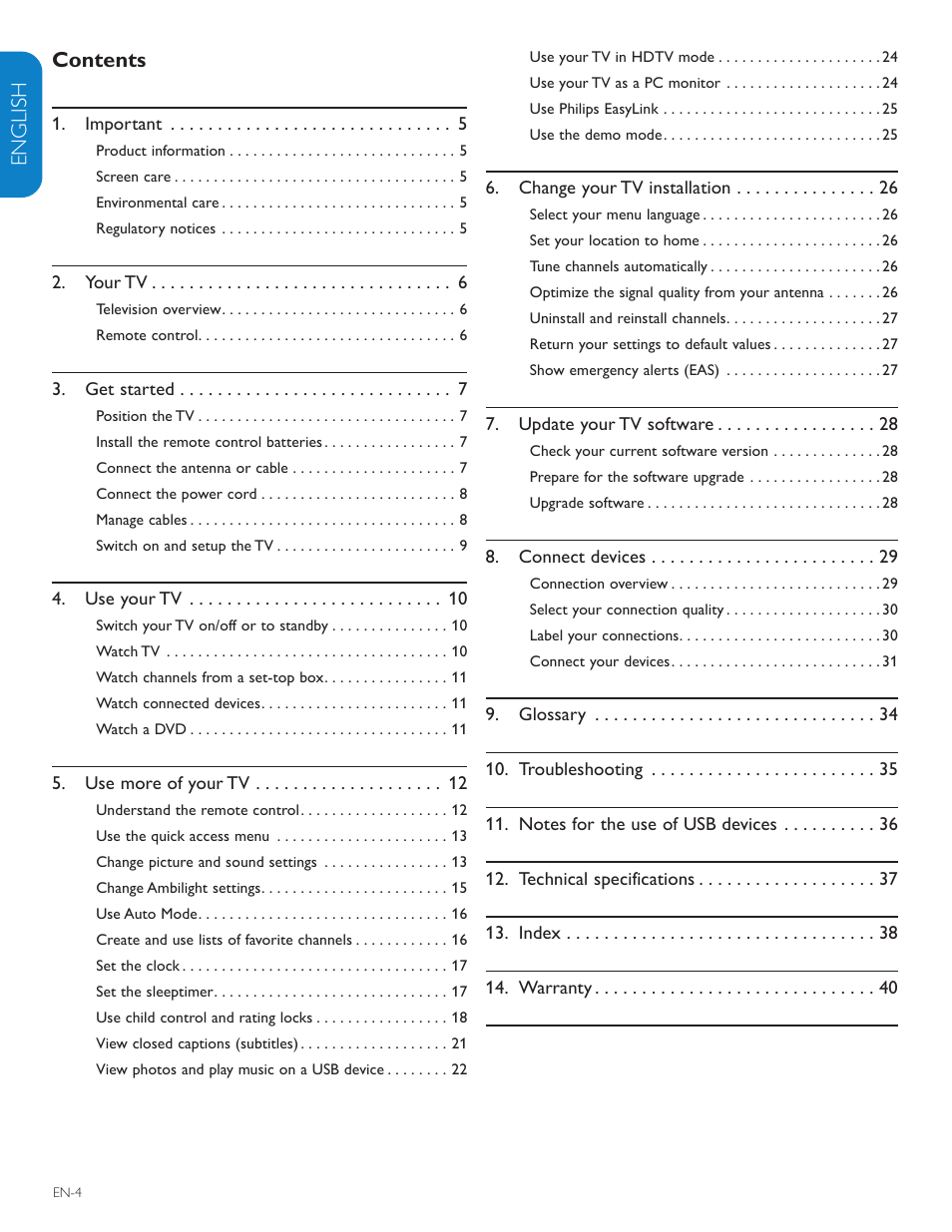 Philips 47PFL7603D-27 User Manual | Page 6 / 43