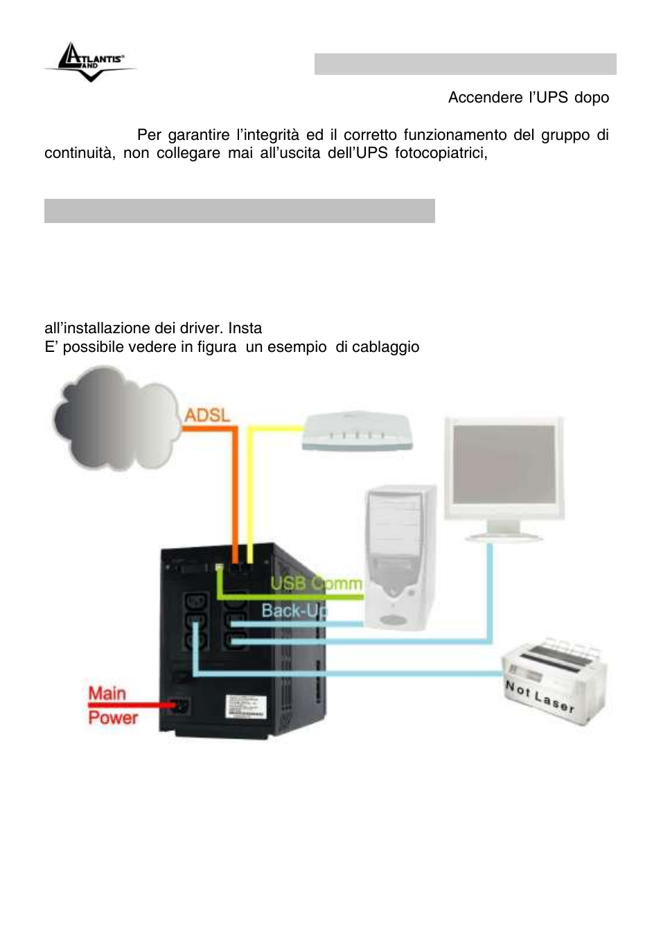 6 connessione pstn/ethernet ed usb, Onepower line interactive ups (it) | Atlantis Land OnePower Line Interactive UPS A03-S1501 User Manual | Page 10 / 50