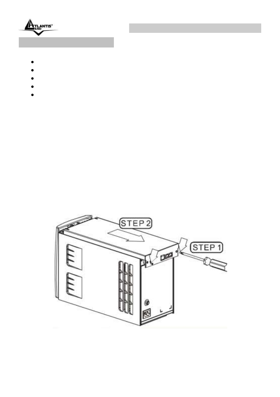 Eplacing the battery, Onepower line interactive ups (en) | Atlantis Land OnePower Line Interactive UPS A03-S1501 User Manual | Page 28 / 50