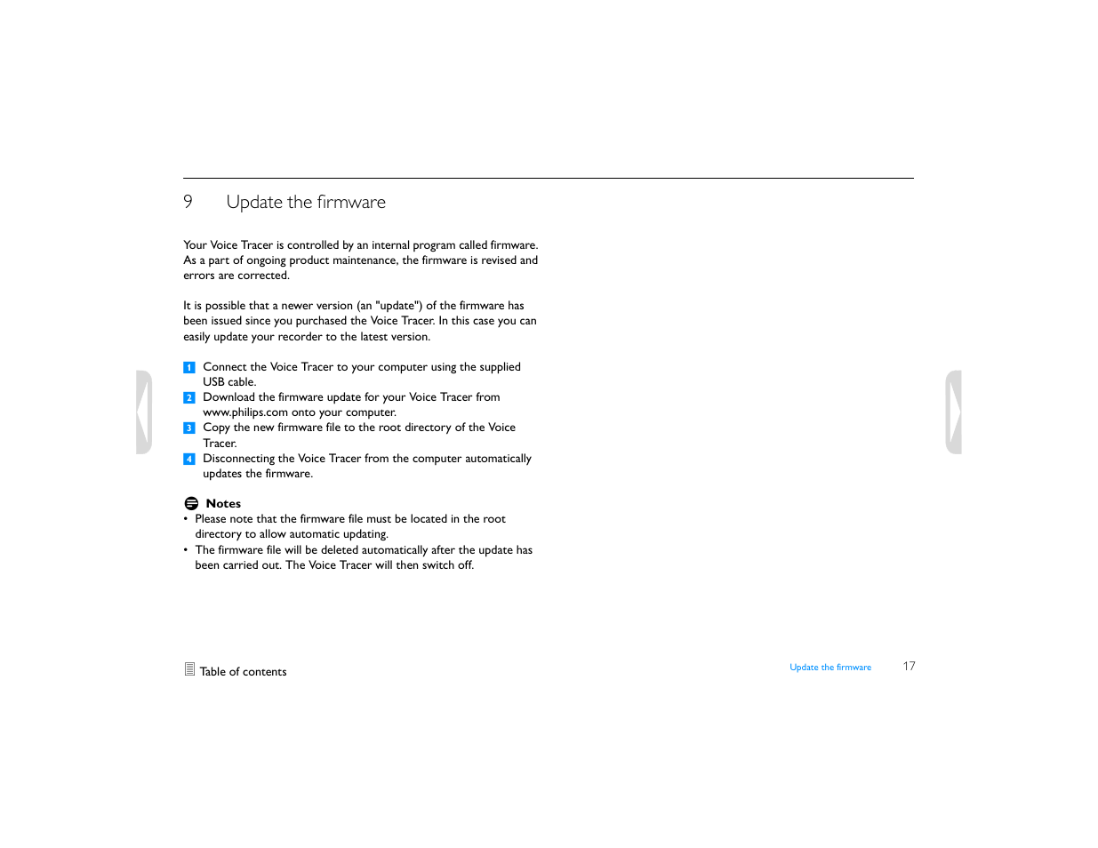 9 update the firmware, Update the firmware, 9update the firmware | Philips LFH0655-27 User Manual | Page 17 / 22