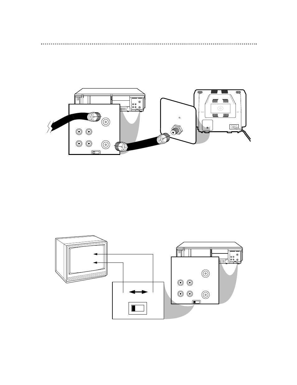 Ch3 ch4, Ch3 / ch4 switch, Plug in the tv and the vcr | Philips VR220CAT99 User Manual | Page 7 / 43