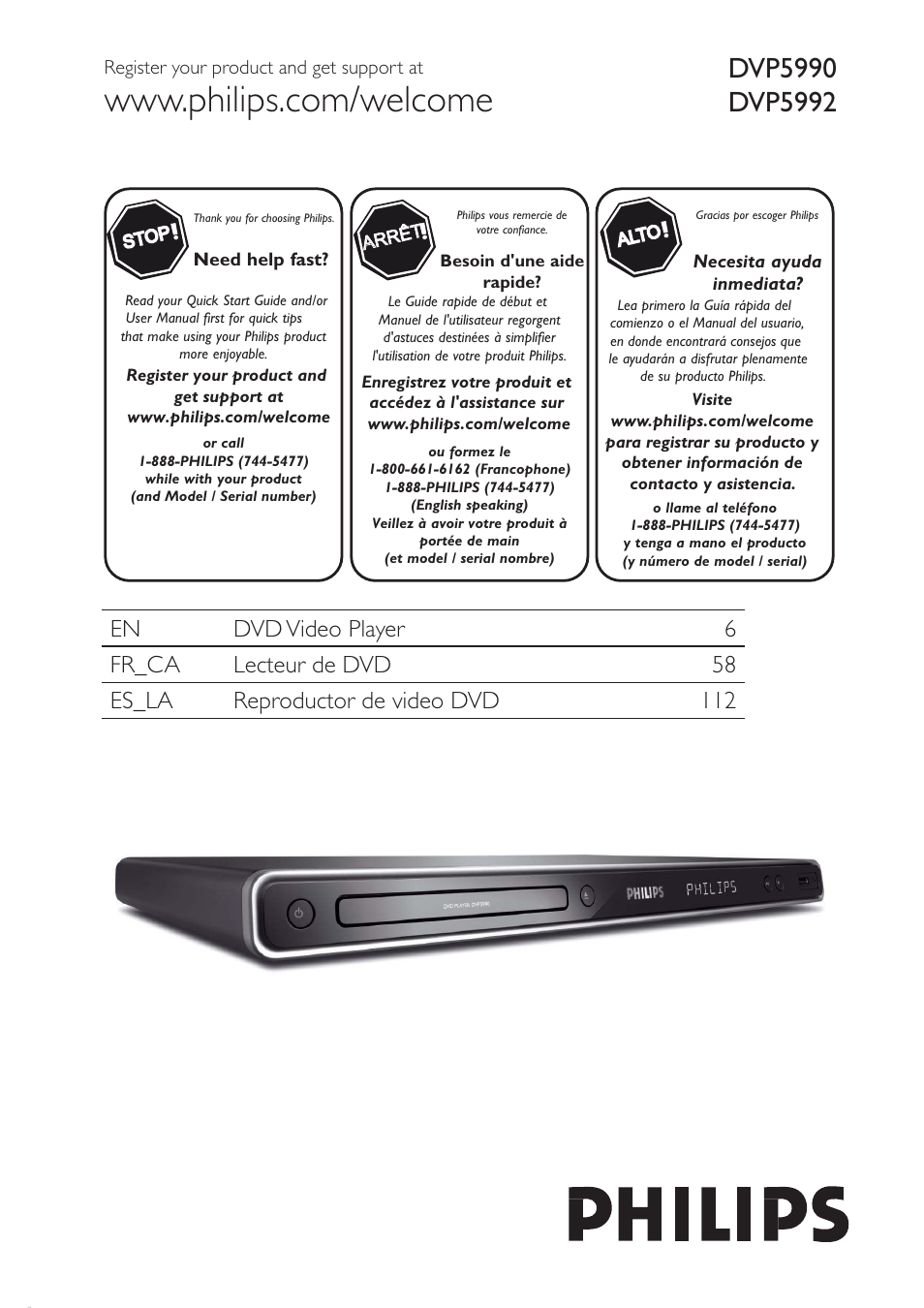 Philips DVP5992-37B User Manual | 58 pages