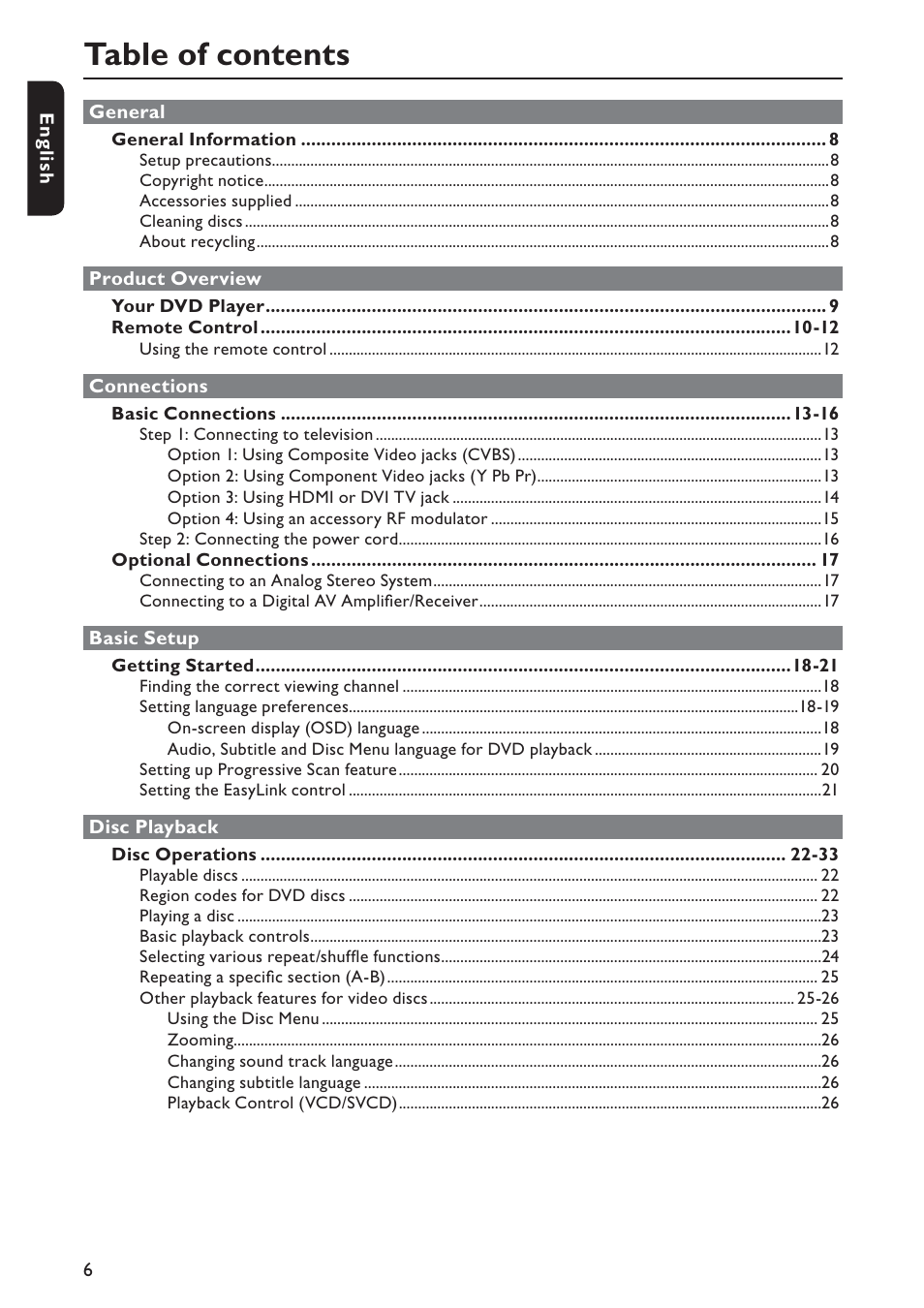 Philips DVP5992-37B User Manual | Page 6 / 58