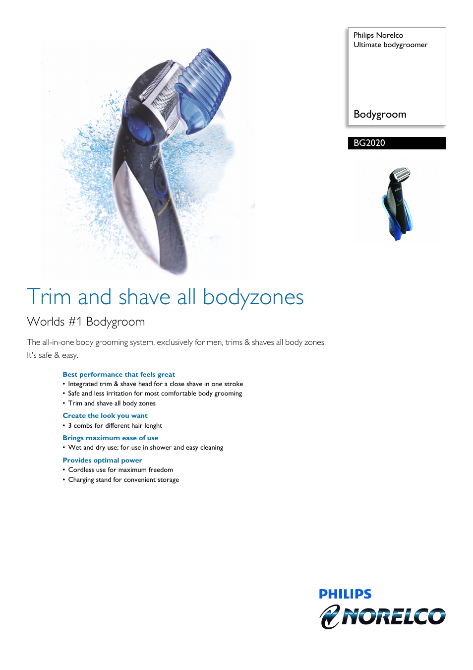Philips BG2020-31 User Manual | 2 pages