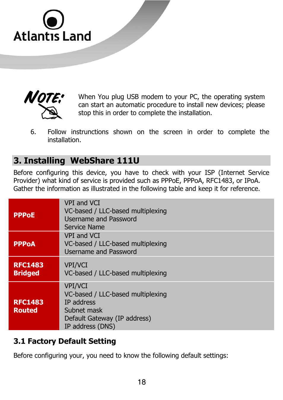 Installing webshare 111u | Atlantis Land 111U User Manual | Page 18 / 98