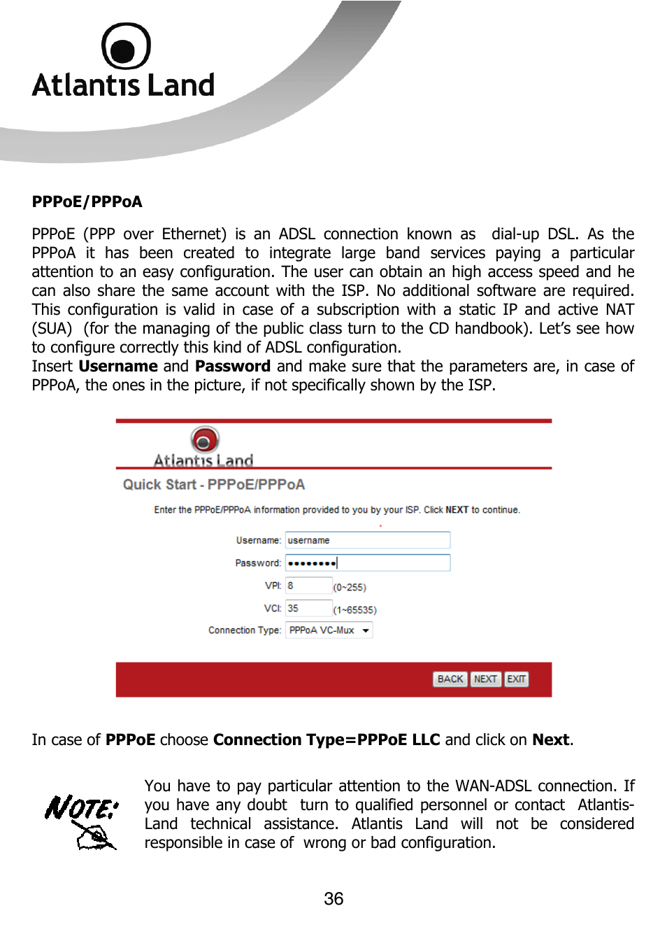 Atlantis Land 111U User Manual | Page 36 / 98