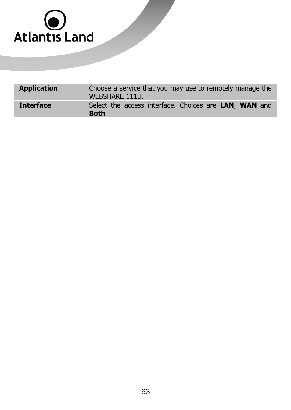 Atlantis Land 111U User Manual | Page 63 / 98