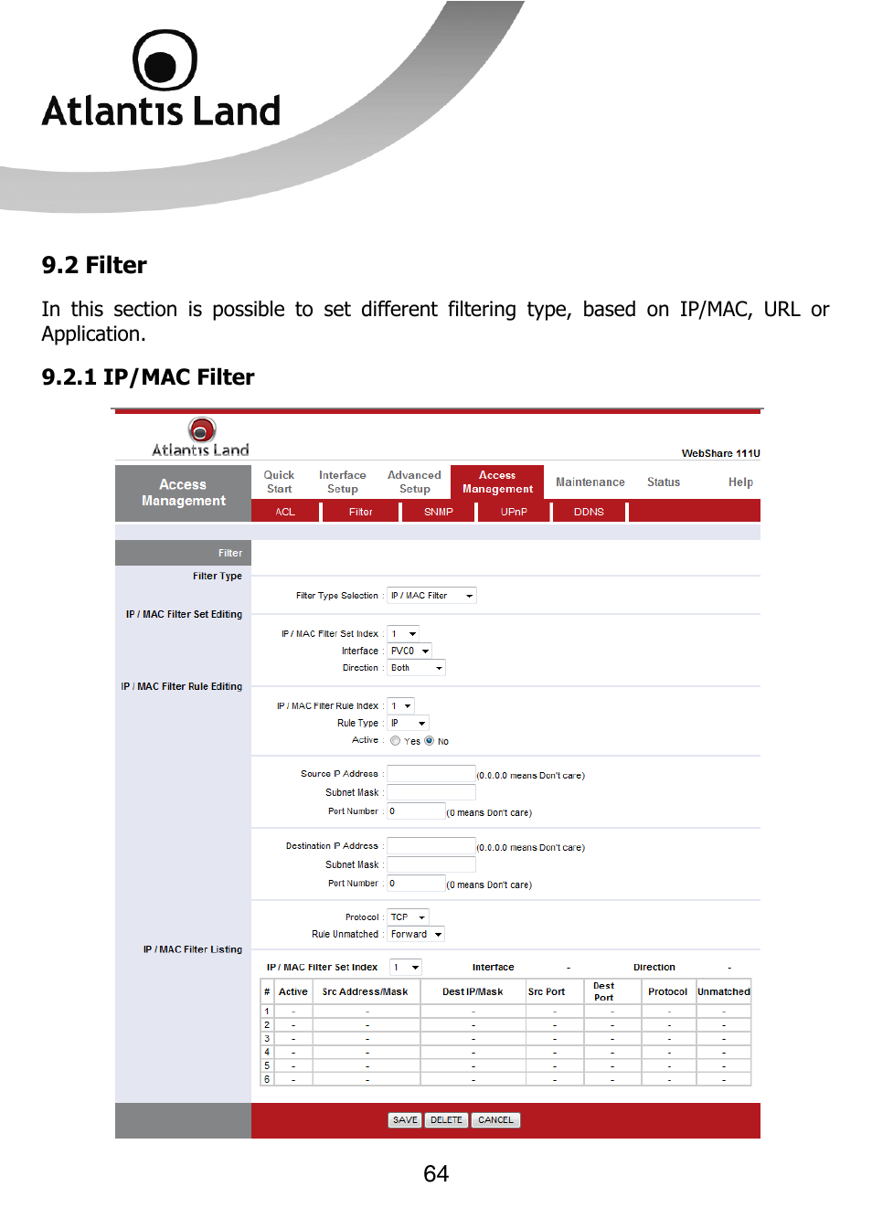 Atlantis Land 111U User Manual | Page 64 / 98