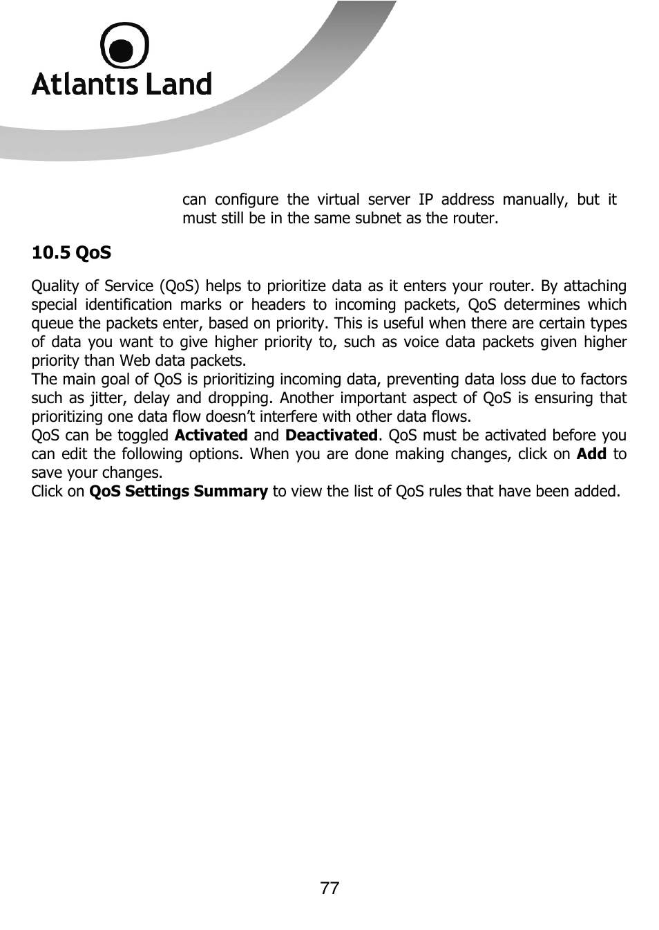 Atlantis Land 111U User Manual | Page 77 / 98