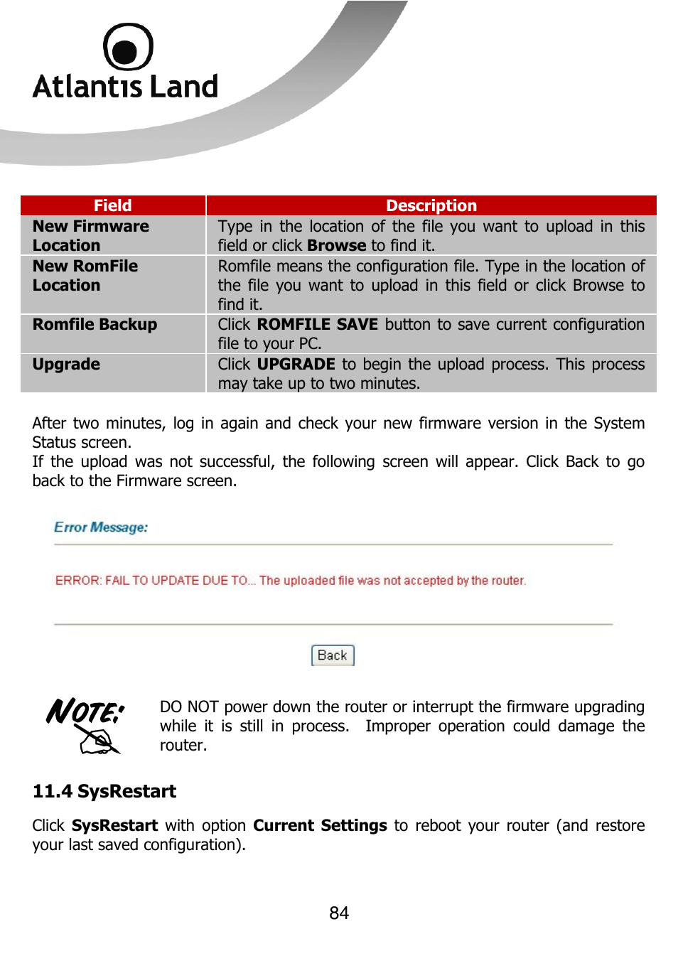 Atlantis Land 111U User Manual | Page 84 / 98