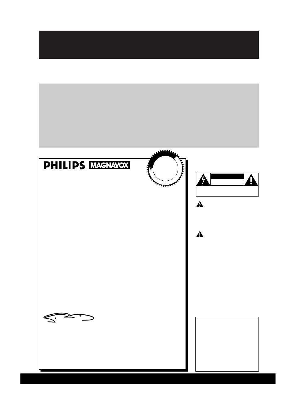 Safety, Hurry, Warranty verification | Owner confirmation, Model registration, Know these, Symbols, Philips magnavox, For customer use | Philips 4 HD HIFI SMALL CLOCK VCR User Manual | Page 2 / 60