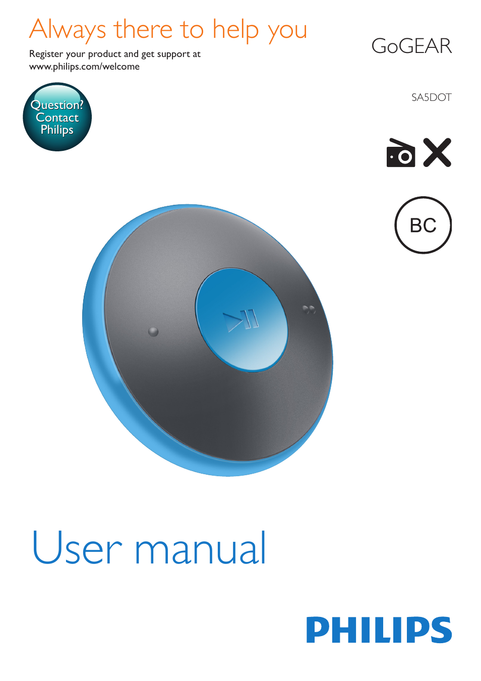 Philips SA5DOT04ONS-37 User Manual | 16 pages