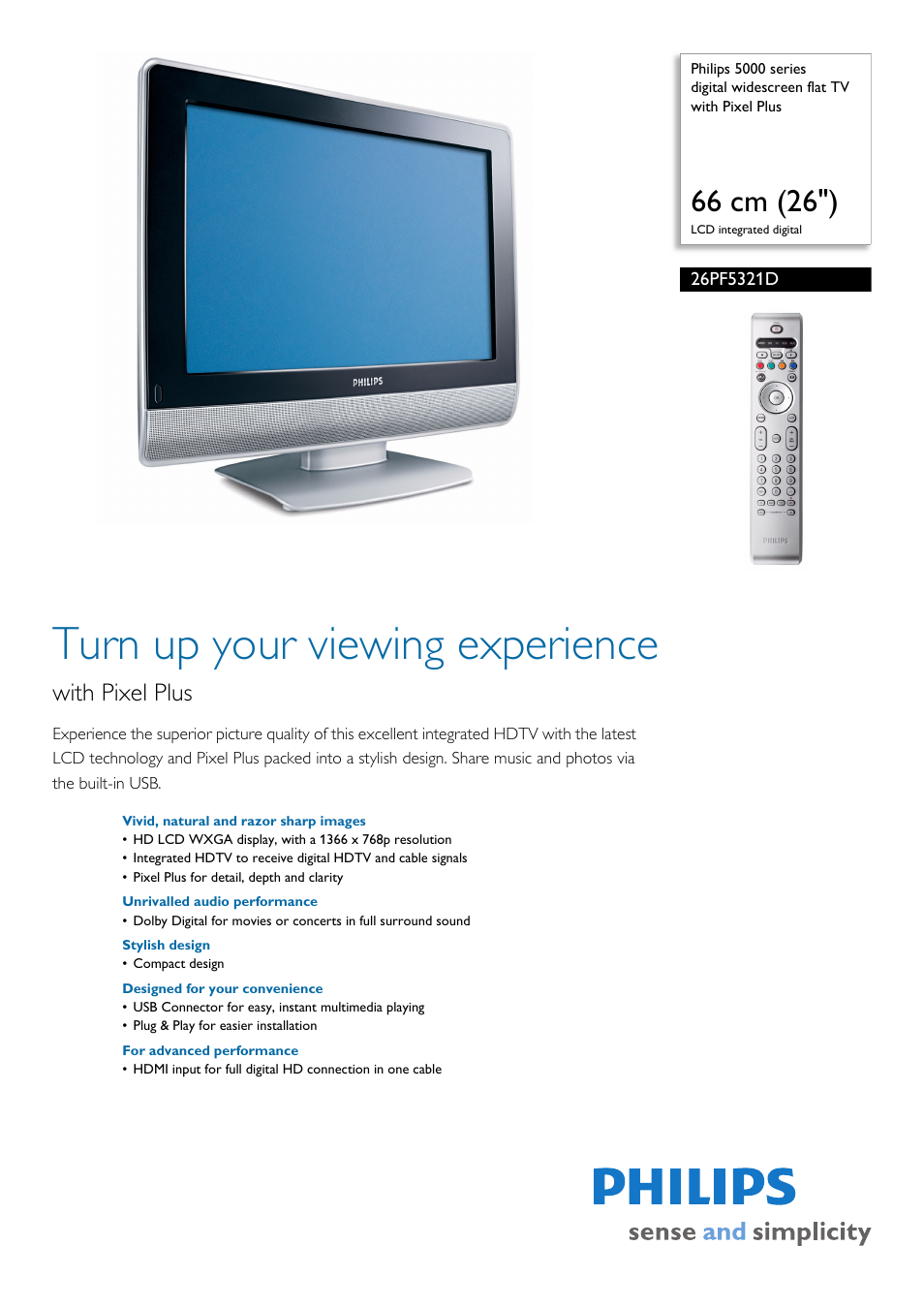 Philips 26PF5321D-37 User Manual | 3 pages