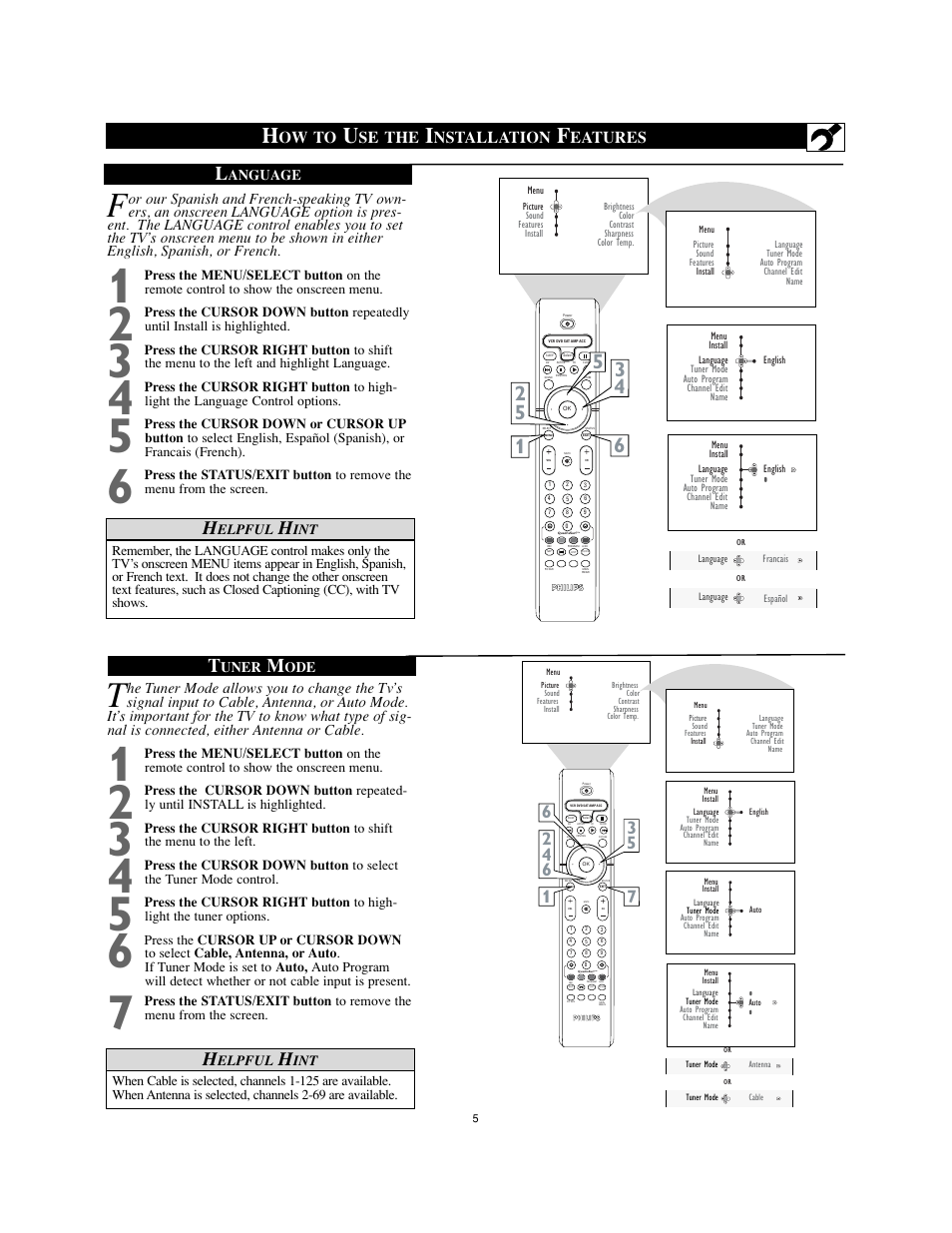 Ow to, Se the, Nstallation | Eatures | Philips 34PW8402-37B User Manual | Page 5 / 39