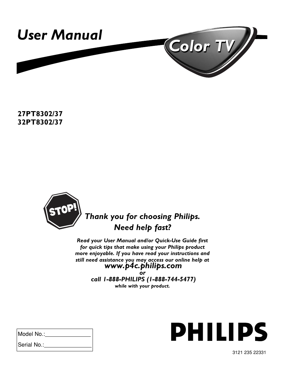 Philips 27PT8302-37 User Manual | 40 pages