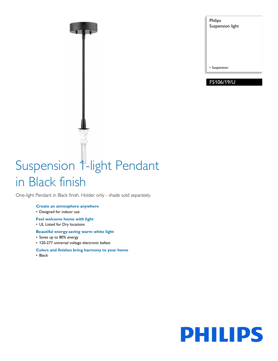 Philips F510619U User Manual | 2 pages