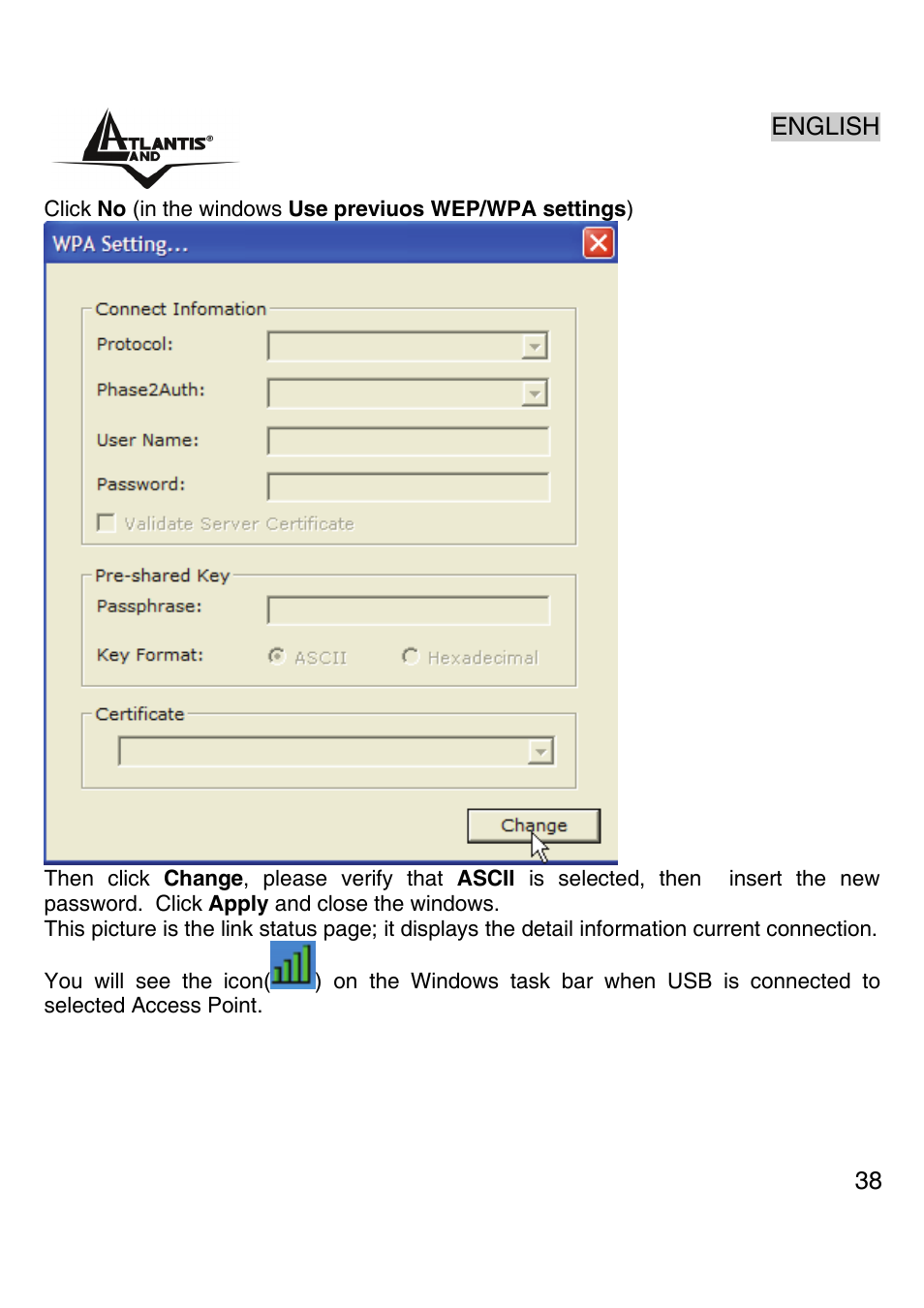 Atlantis Land Wireless 54Mbps USB Adapter 6440 A02-UP-W54 User Manual | Page 37 / 89
