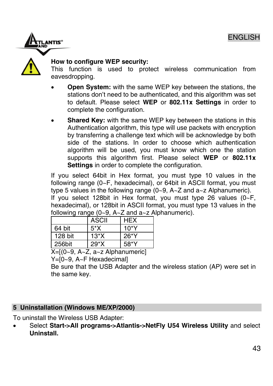 Atlantis Land Wireless 54Mbps USB Adapter 6440 A02-UP-W54 User Manual | Page 42 / 89