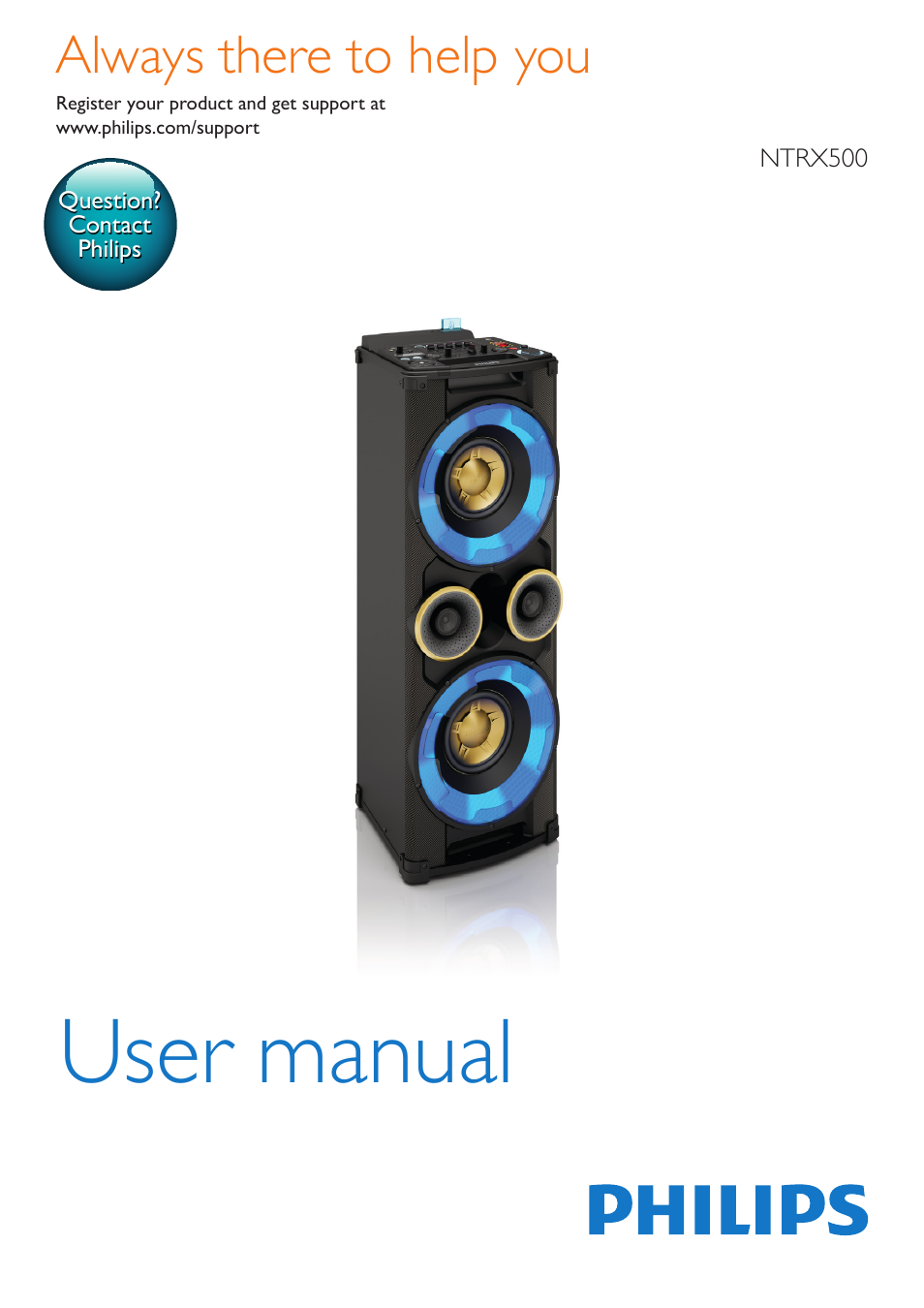 Philips Mini Hi-Fi System NTRX500 650W Bluetooth User Manual | 26 pages