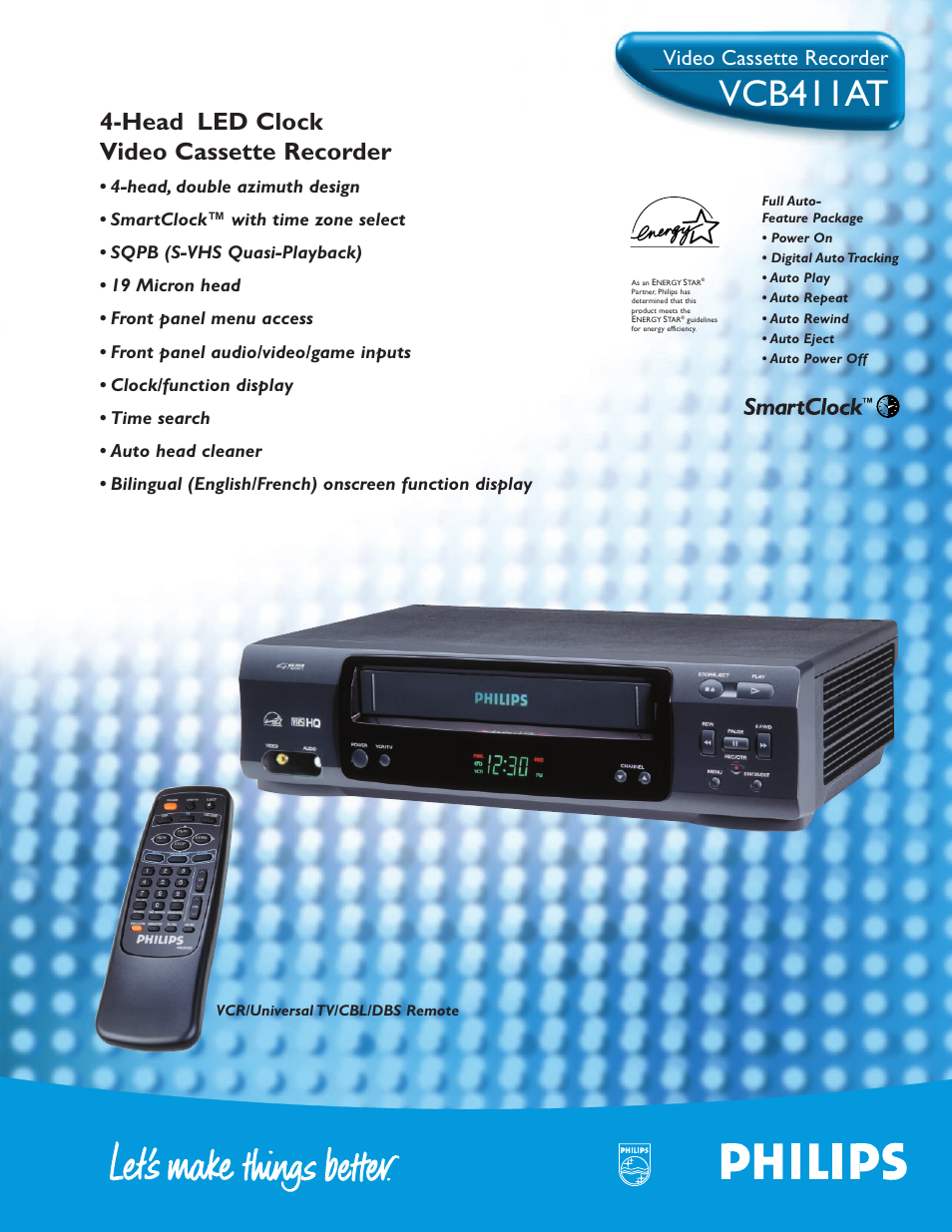 Philips VCB411AT User Manual | 2 pages