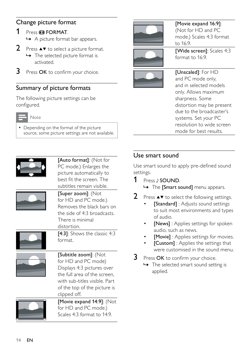 Philips LED TV 22PFL3405 56 cm 22" HD Ready with Digital Crystal Clear User Manual | Page 16 / 37