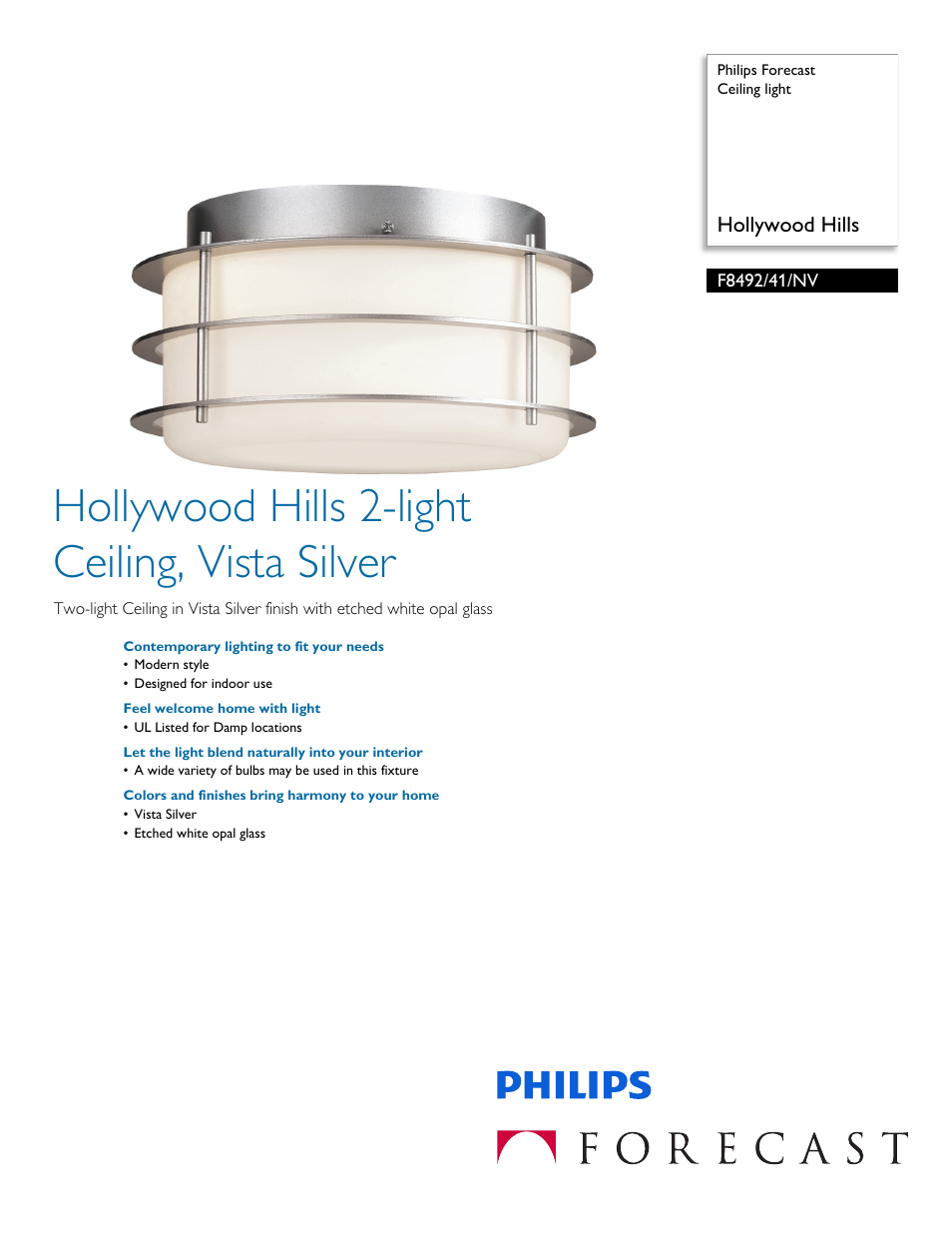 Philips F849241NV User Manual | 2 pages