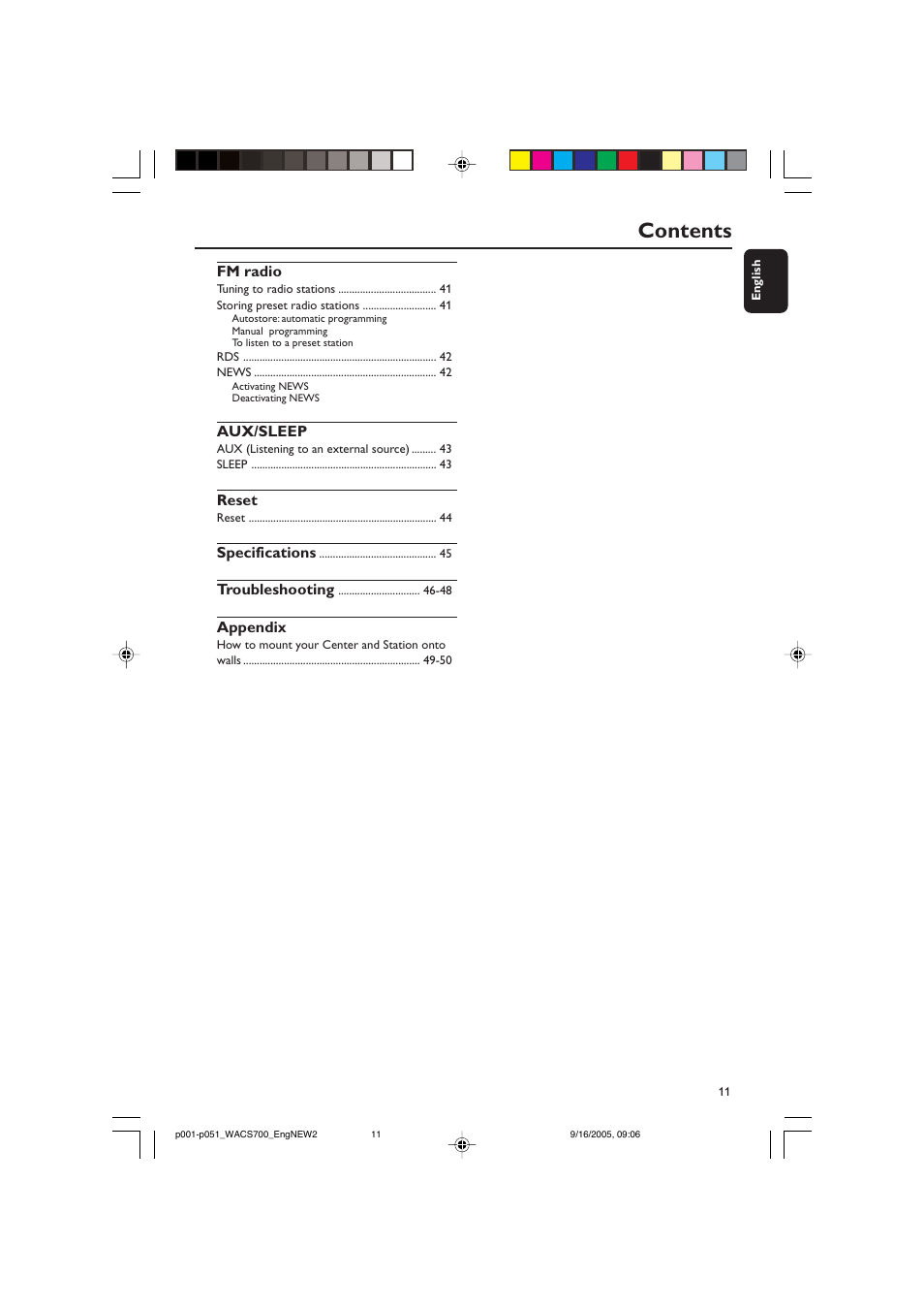 Philips WACS700-37B User Manual | Page 11 / 51